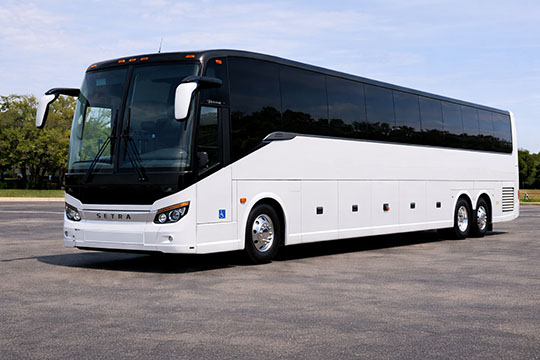 56-passenger charter bus rental Madera TX